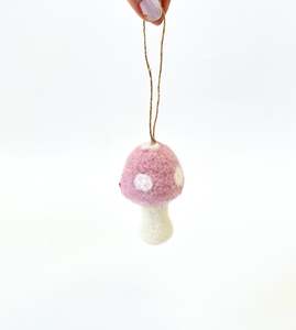 Store17: Felted Christmas Mushroom Ornament - Pink
