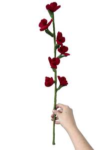 Flower Stem - NZ Felted Wool - Red