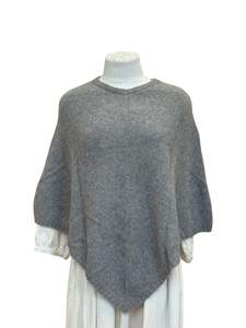 Possum Merino Poncho - Silver