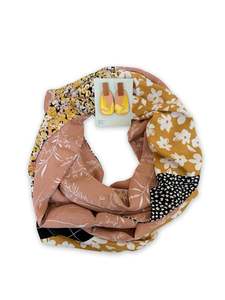 Scarves: Infinity Scarf - Peachy Florals / Dusty Rose Botanicals