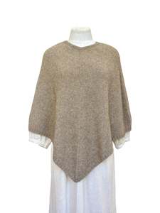Scarves: Possum Merino Poncho - Natural