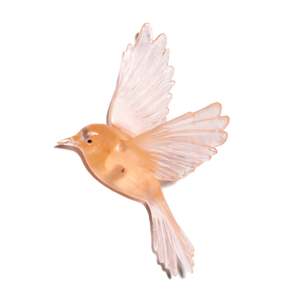 Fernbird / Mātātā - Peach - Glass artwork by Luke Jacomb