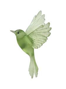 Fernbird / Mātātā - Pale Olive - Glass artwork by Luke Jacomb