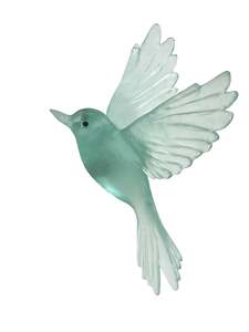 Glassware: Fernbird / Mātātā - Pale Jade - Glass artwork by Luke Jacomb