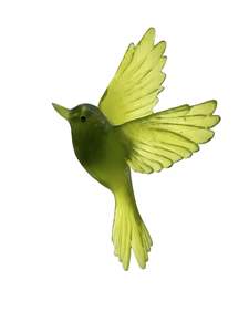 Glassware: Fernbird / Mātātā - Olive - Glass artwork by Luke Jacomb