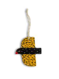 Ceramics: Black, Yellow & Dash Ceramic Bird Decoration by Studio Soph