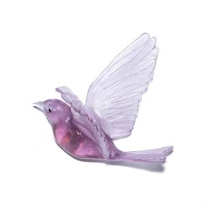 Glassware: Stitchbird  / Hihi - Purple - Glass Wall artwork by Luke Jacomb