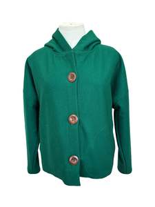 Coats: "Ava" Wool Blend Jacket - Emerald Green