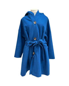 Coats: "Tiggy" Wool Blend Coat - Marine Blue