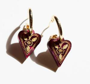 Boho Heart Earrings - Merlot