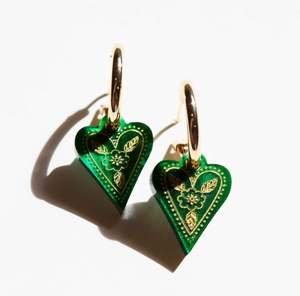 Boho Heart Earrings - Leaf