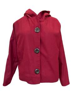 "Ava" Wool Blend Jacket - Burgundy