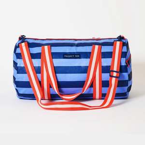 Bags: Barrel Bag - Blue Stripe