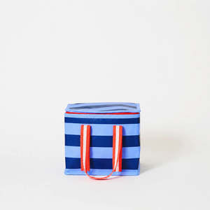 Bags: Mini Insulated Tote Bag - Blue Stripe