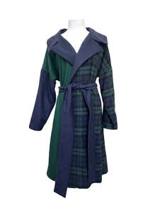 One-Off "Niki" Coat - Navy / Green