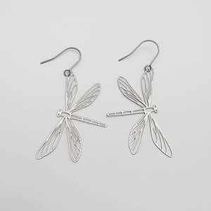 Dragonfly Earrings in Silver