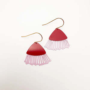 Mini Gum Blossom Earrings in Red & Pink