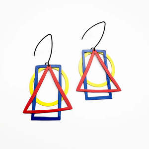 Jewellery: Basic Shape Earrings in Primary Colours