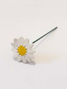 Pointed Petal Daisy – White Ceramic Flower - for bud vase