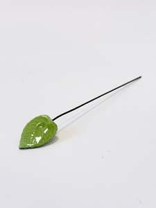 Ceramics: Green Ceramic Leaves - for bud vase