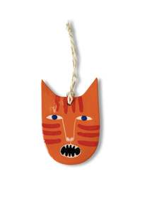 Products: Cat Angry Face Orange - Ceramic Decoration by Studio Soph
