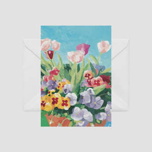 Products: Tulips & Pansies - Illustrated Card by Grace Wilkinson