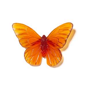 Glassware: Dark Orange Red Monarch Glass Butterfly Artwork - Classic Large - by Luke Jacomb