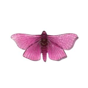 Glassware: Gold Amethyst Large Glass Moth / Pūriri Artwork - Classic - by Luke Jacomb