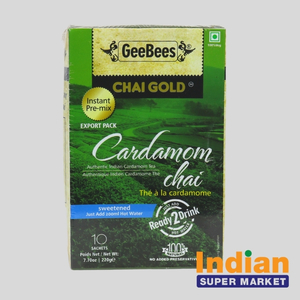 GeeBees Cardamom Chai Sweetened 220 Gm (10 Sachets) - Indian Supermarket