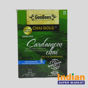 GeeBees Cardamom Chai Unsweetened 140 Gm (10 Sachets) - Indian Supermarket