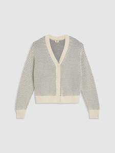 Snowflake Cardigan - Butter Cream Stripe