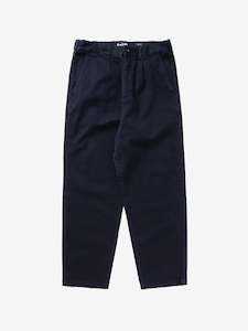 Mens Trousers: Washed Twill Relaxed Trouser - Dark Navy