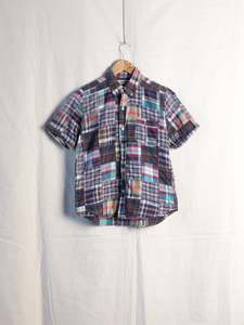 Womens Tees: BEAMS Boy - S/S Patchwork Madras Shirt