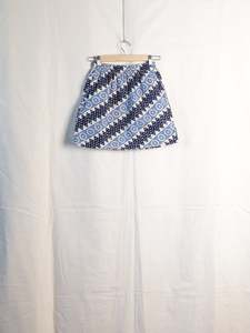 Womens Trousers: Engineered Garments - Block Print "Long Beach" Mini Skirt