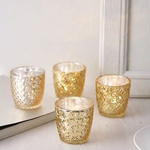 Products: Set of 6 assorted mercury candle holders