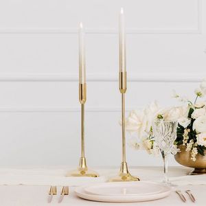 Gold taper candle holder - medium