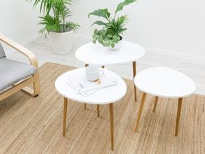 Products: White coffee table trio