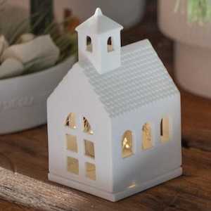 Lighting: Porcelain Tealight House - Small Chapel