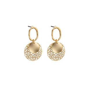 Jewellery: Gold Filigree and Disc Earrings