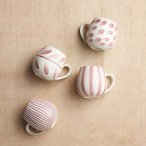 Mugs And Cups: Robert Gordon Hug Me Mugs - Rose Brush Set of 4