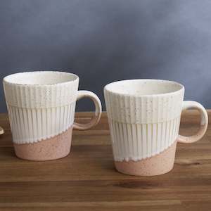 Mugs And Cups: Stoneware Dipped Mugs - set of 2 (SALE)