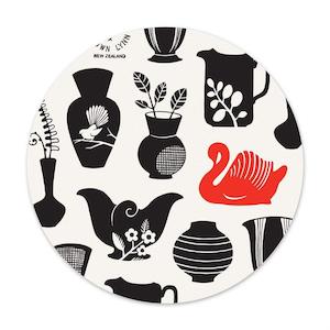 Tea Towels Dishclothes: Round Biodegradable Dishcloth - Tanya Wolfkamp Design