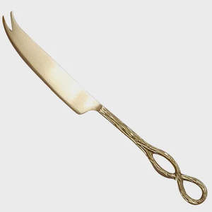 Laguiole Knives: Infinity Cheese Knife - Brushed Gold