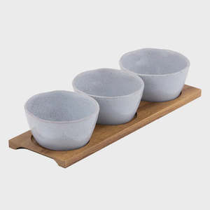 Plates Platters And Bowls: Artisan Blue 4pc Bowl & Tray Set