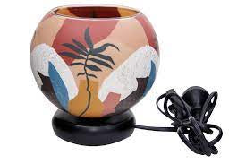 Lamps: Glass Lamp, Coral Leaf