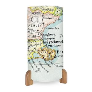 Lamps: Vintage Canterbury Map Table Lamp