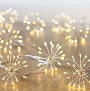 Hanging And Led Lights: LED Starburst Garland - 1.5m battery