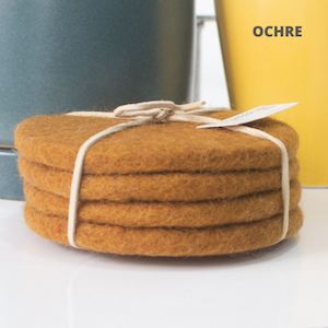 Sheepish Design: Sheeted Felt Coasters - set of 4