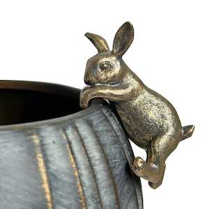 Homeware Accents: Hanging Rabbit - Antique Gold