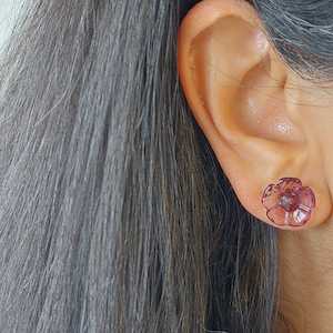 Tiny Glass Flower Studs